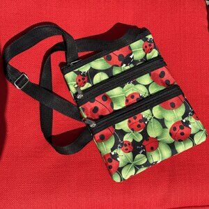 Ladybug Purse – Crossbody 3-Zip Design – New Without Tags